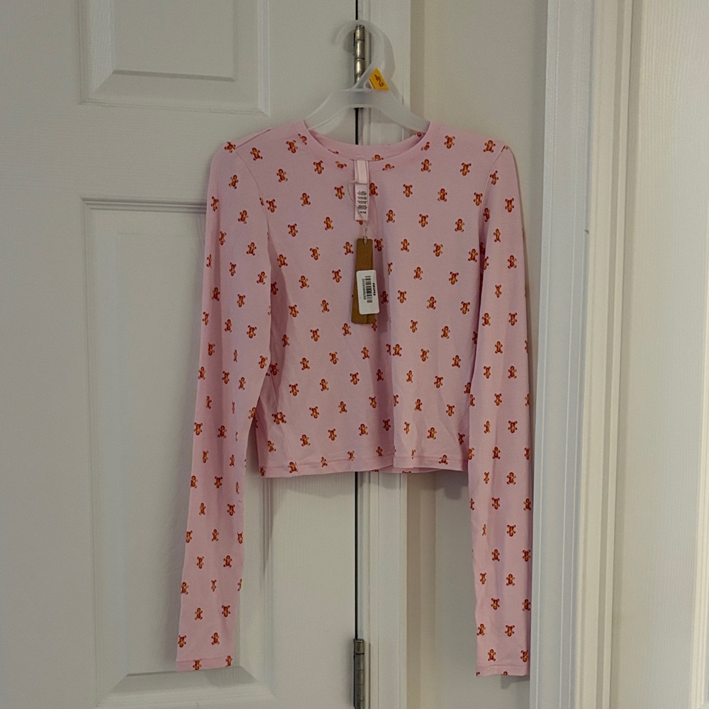 SKIMS Sleep Super Crop Gingerbread Top